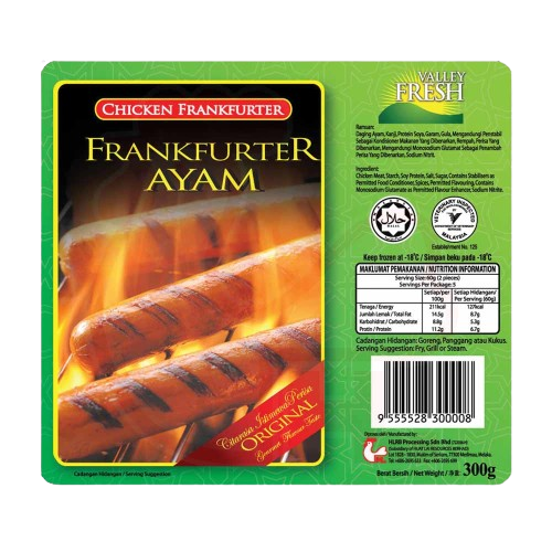 Valley Fresh Chicken Frankfurter Original 鸡肉原味香肠 300g±